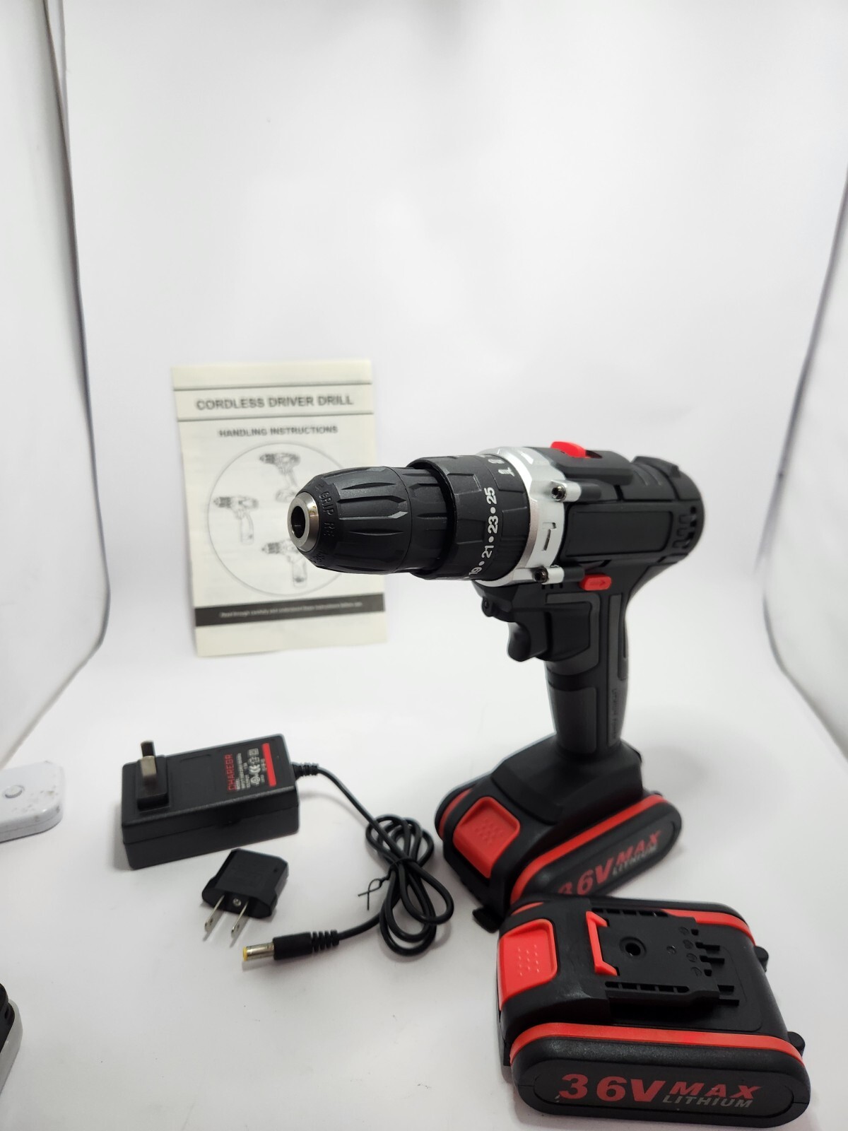 Cordless Electric Screwdriver Power Drill Driver 36V 5200mAh Lithium 2 batteries