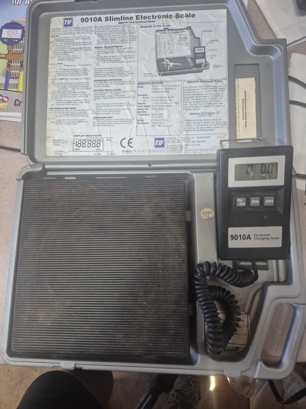 TIF 9010A Slimline Electronic Refrigerant Charging Scale