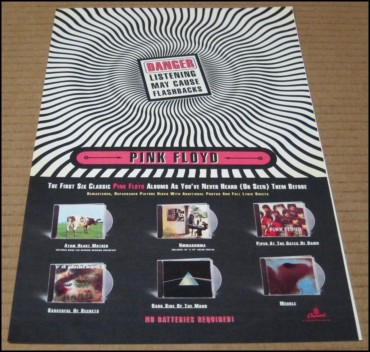 1995 Pink Floyd Print Ad Album Advertisement 7"x12" The Dark Side of the Moon