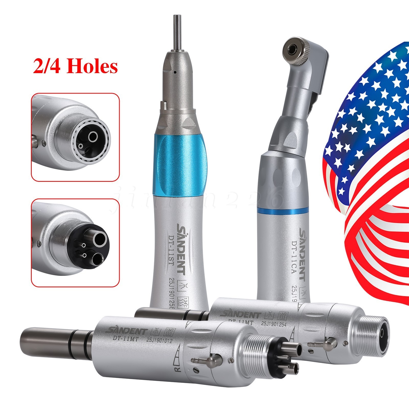 NSK Style Dental Slow Low Speed Handpiece Straight Contra Angle Air Motor 4 /2H