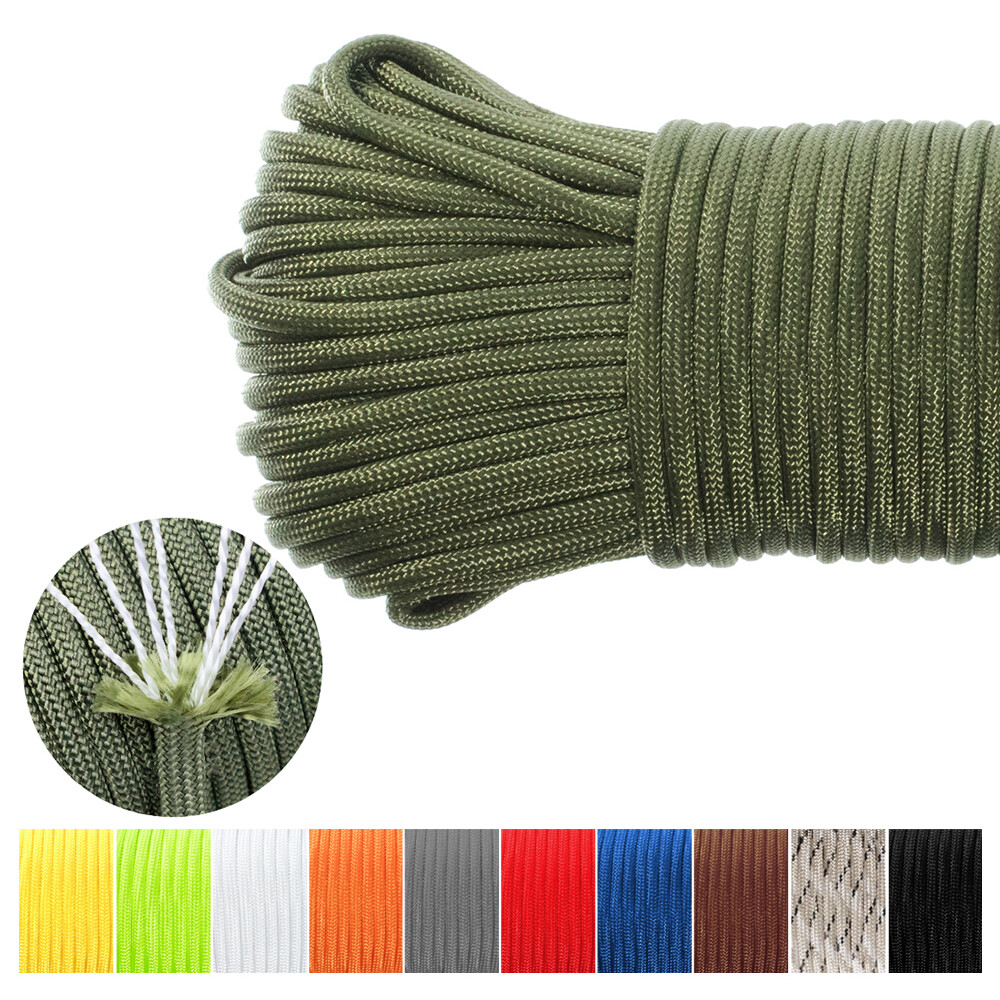 500FT 550 Parachute Cord Rope 7 Strand Nylon Mil-Spec Type III Military Paracord