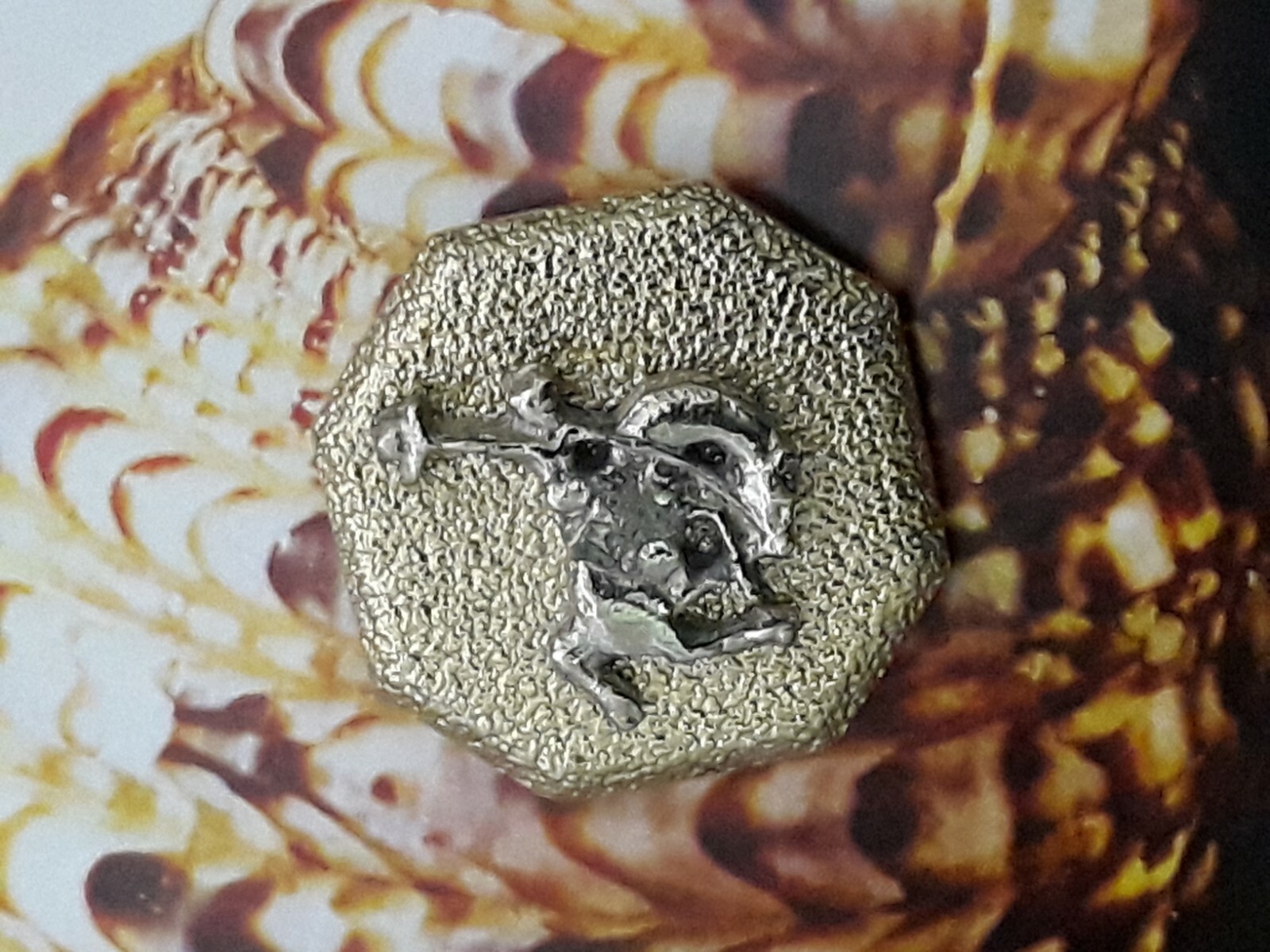 Western Gold Tone Bronco Rider Concho Scarf Clip