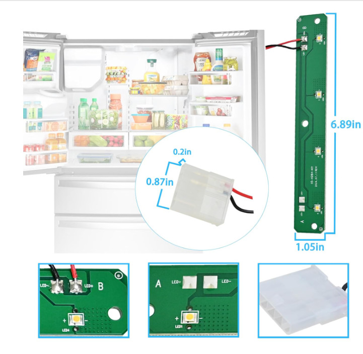 Refrigerator Light Assy Module Brand Fits for Whirlpool Maytag Amana (PCB Only)
