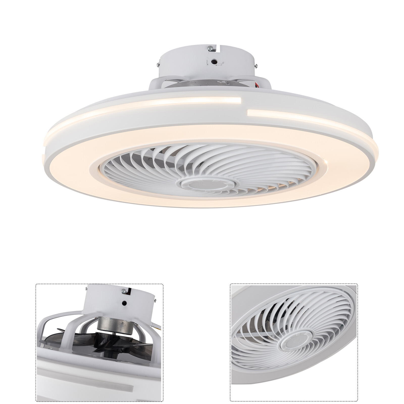 20" Modern Ceiling Fan with LED Light Chandelier Flush Mount Lamp Remote Control