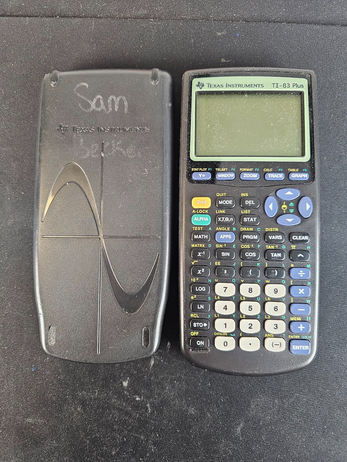 Texas Instruments TI83 Plus Graphing Calculator with Cover - Tested / Working