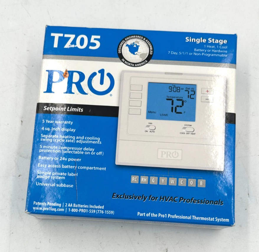 PRO1 T705 Single Stage Programmable Digital Thermostat White Tested Working