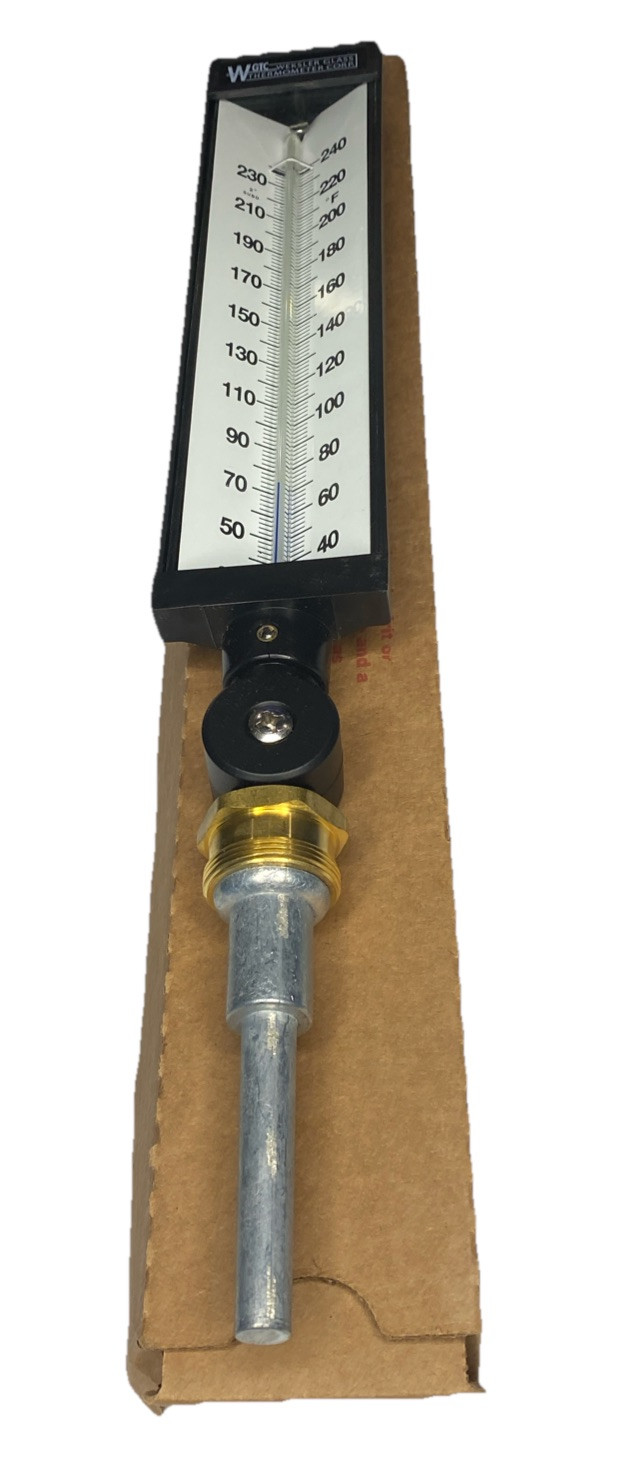 WGTC Weksler Glass Thermometer Industrial Thermometer AS5H942 9” Case 31/2 Stem