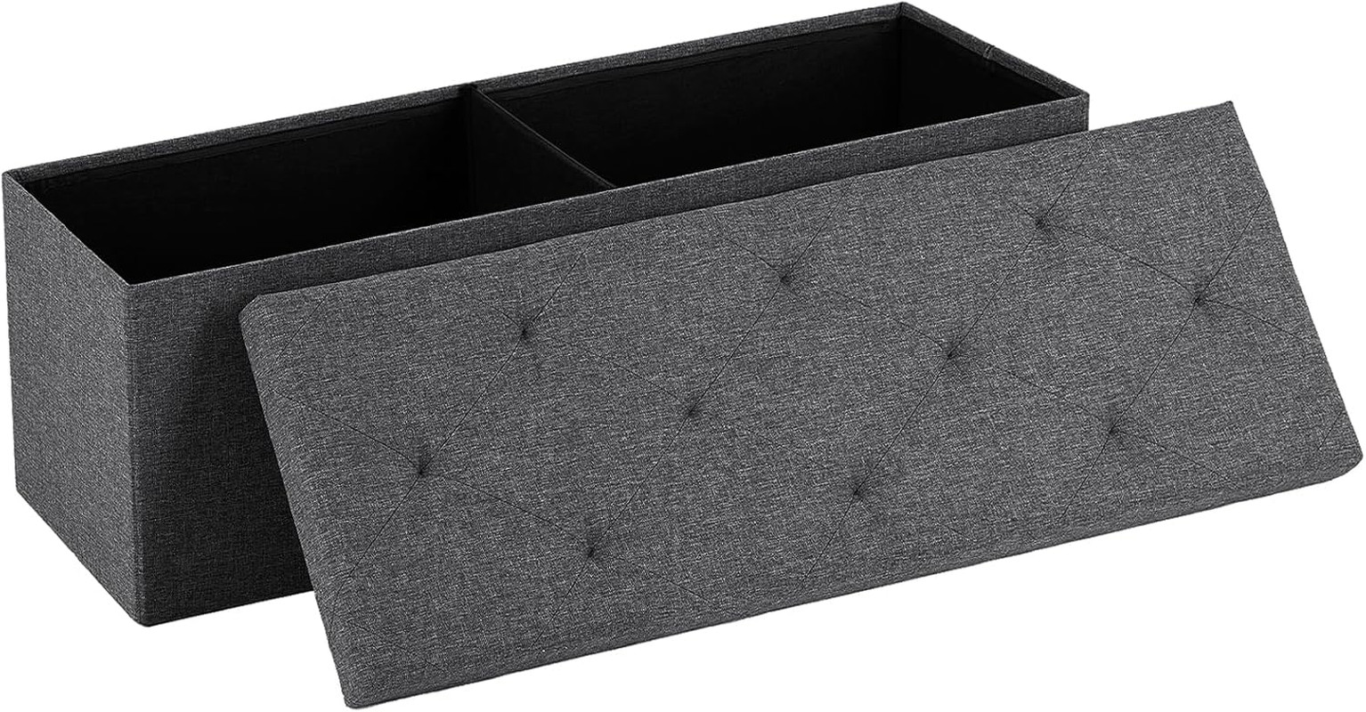 43In Storage Ottoman Bench, Storage Chest, End of Bed Foot Rest Stool with Padde