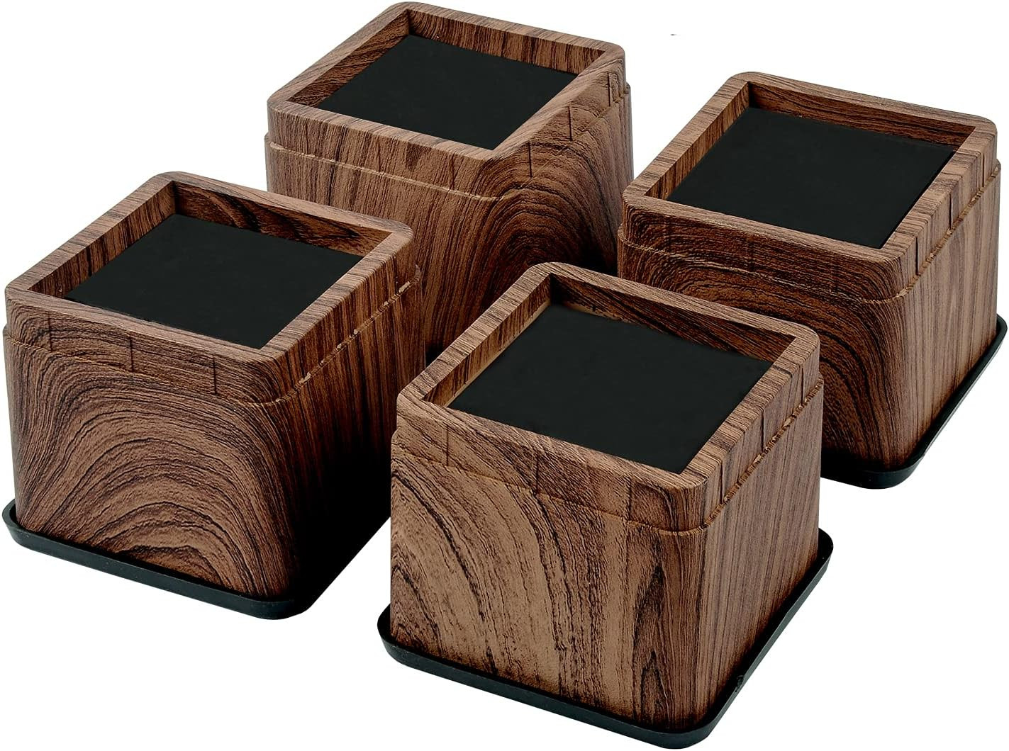 3 Inch Wood Bed Risers Furniture Risers Bed Frame Lifters in Heights of 3 or 6 I