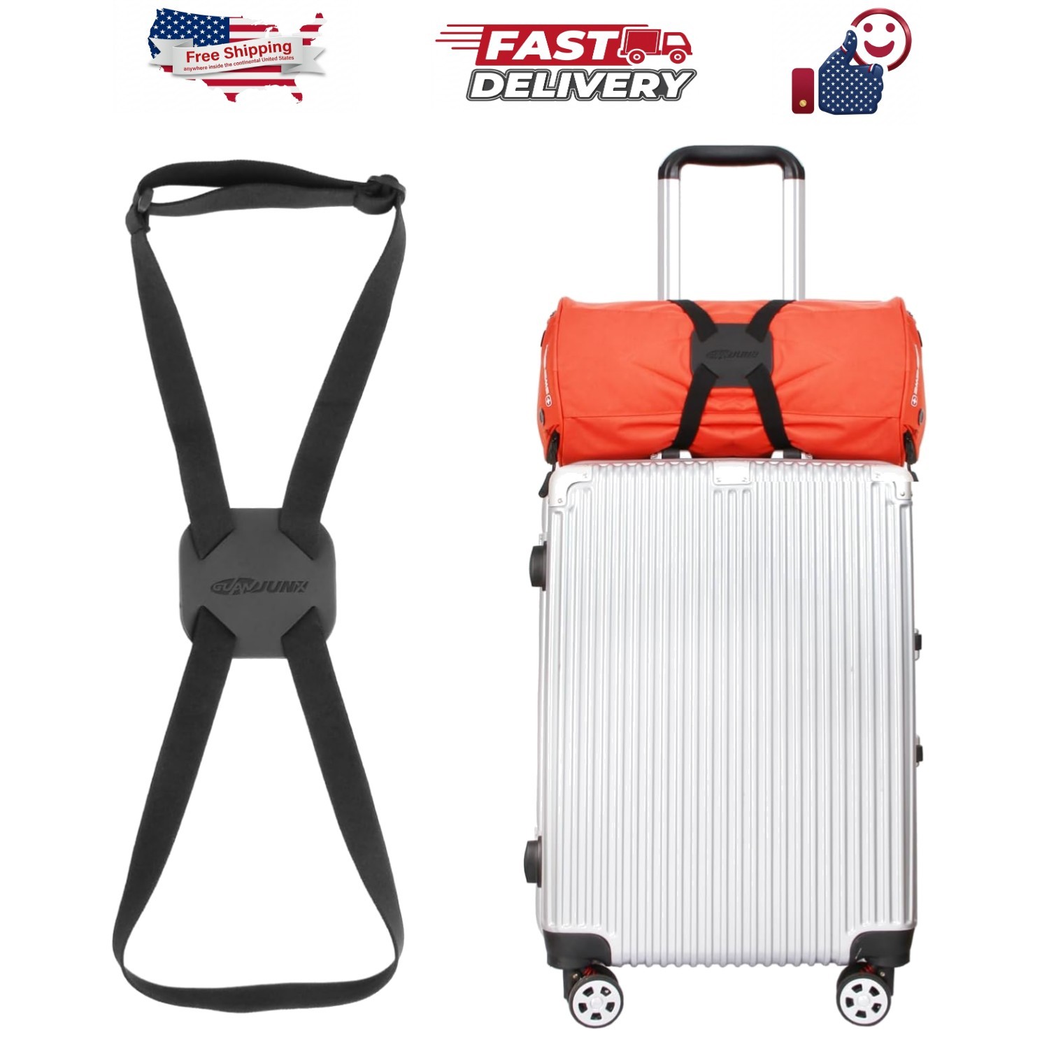 Luggage Straps Bag Bungee， Luggage Straps Suitcase Adjustable Belt，Add a Bag ...