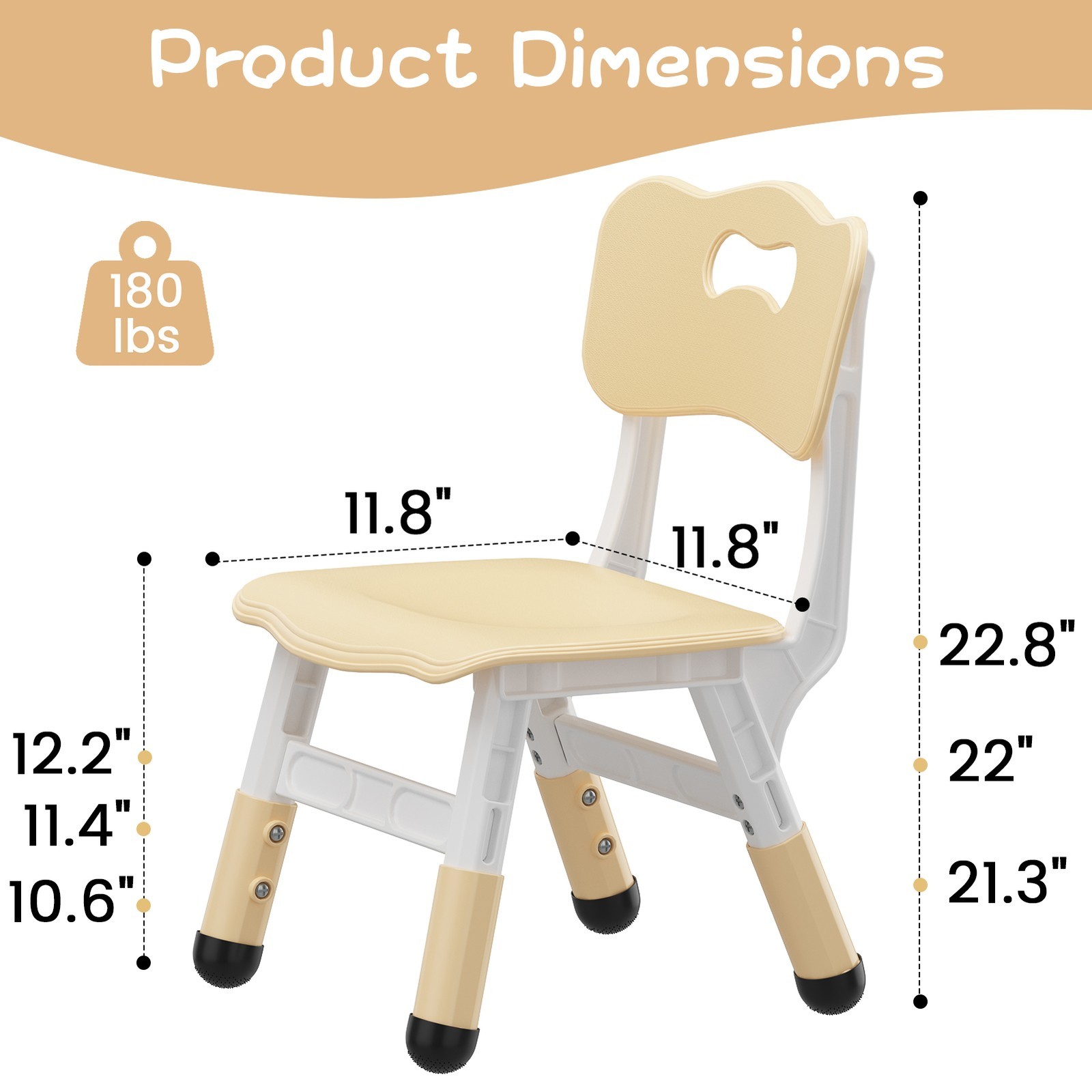 2-Pack Kids Activity Chairs for Play Study Desk Playroom with Adjustable Height