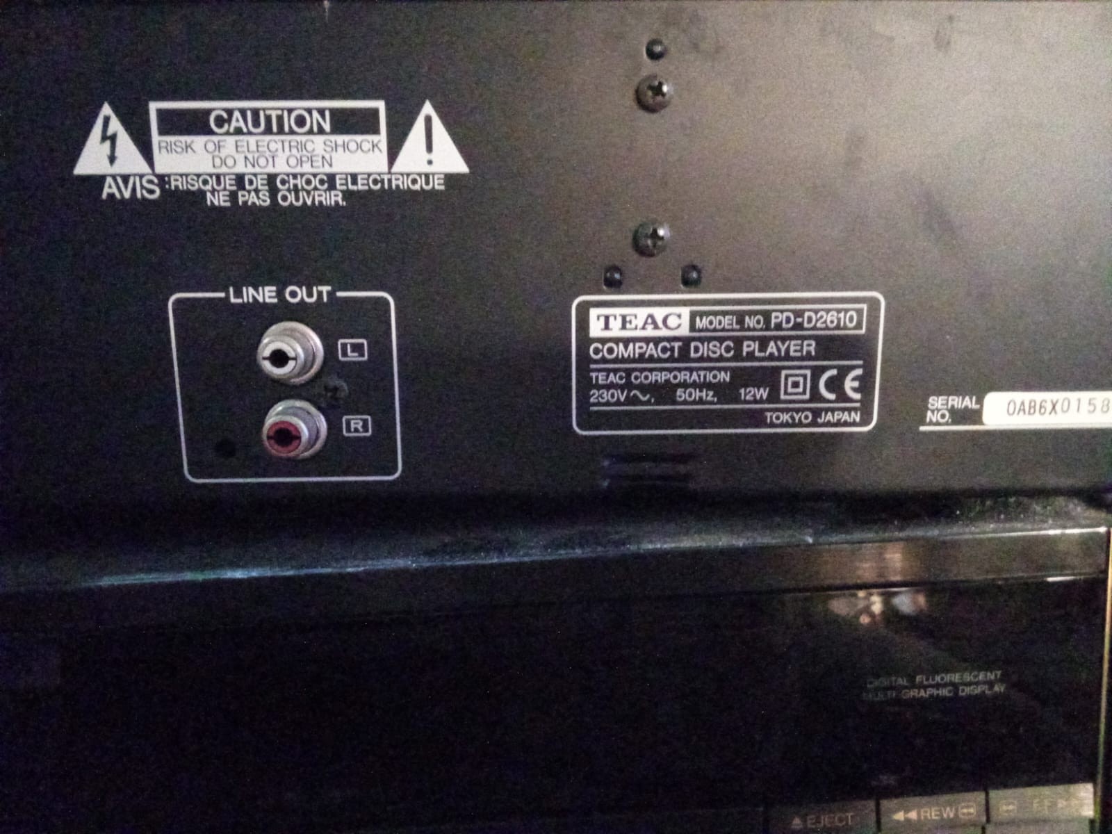 TEAC PD-D2610 COMPACT DISK PLAYER