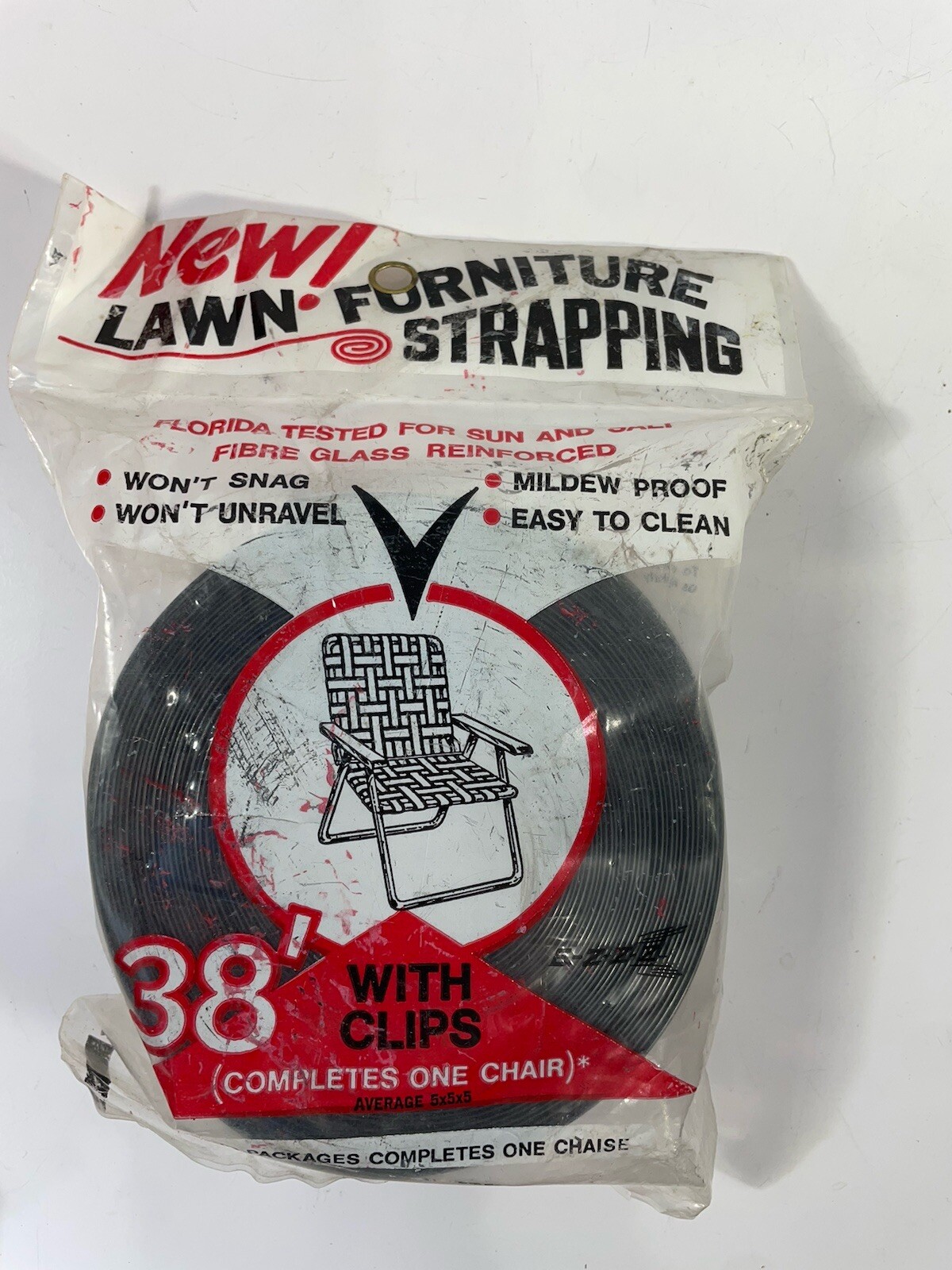 New Lawn Furniture Strapping Kit 38 Feet Completes One Chair Black White Moczik