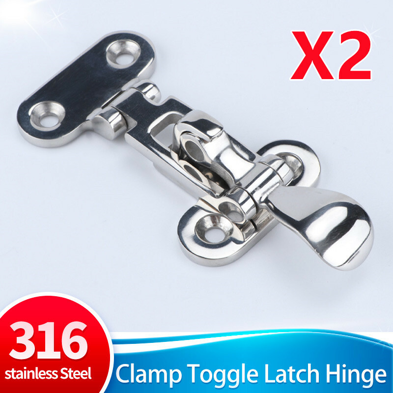 2X Marine 316 Stainless Steel Adjustable Toggle Hatch Cabinet Hinge Clamp Latch