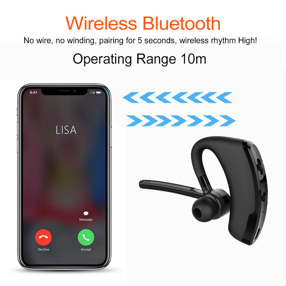 Noise Canceling Bluetooth Earphone Wireless Headset Trucker Earpiece for Calling