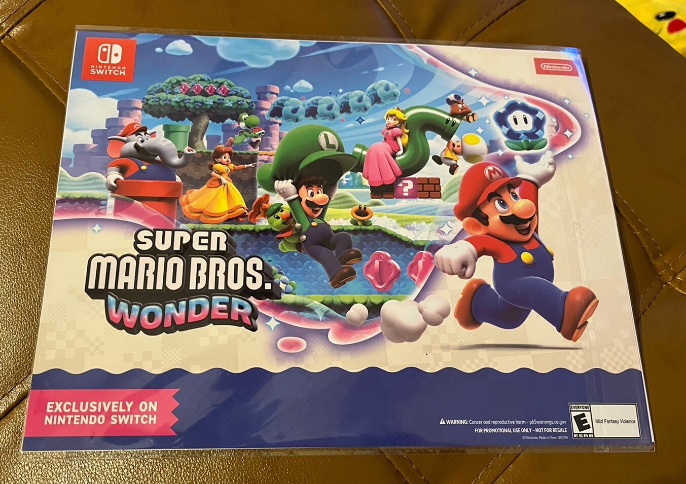 Nintendo Switch Super Mario Bros Wonder Gamestop Pre-Order Stickers SEALED