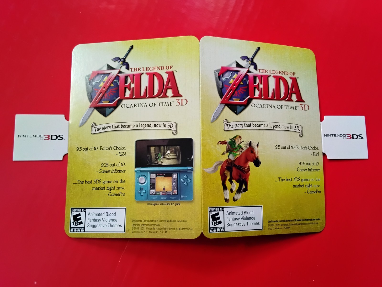 Rare 2011 Nintendo  3DS Zelda Ocarina of Time 3D shelf talker, new