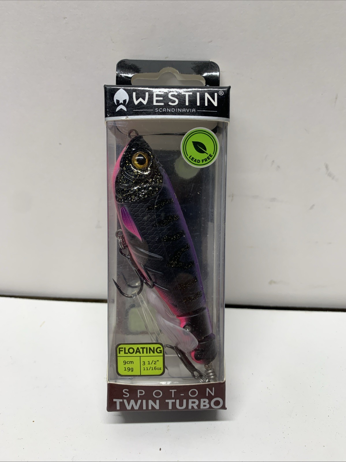 New Westin Spot On Twin Turbo 9cm 19g Floating Lure Topwater Black Haze 🔥
