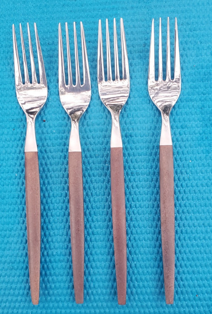 4-Ekco Canoe Muffin DINNER FORKS 7 5/8"" EXQUISITE!!