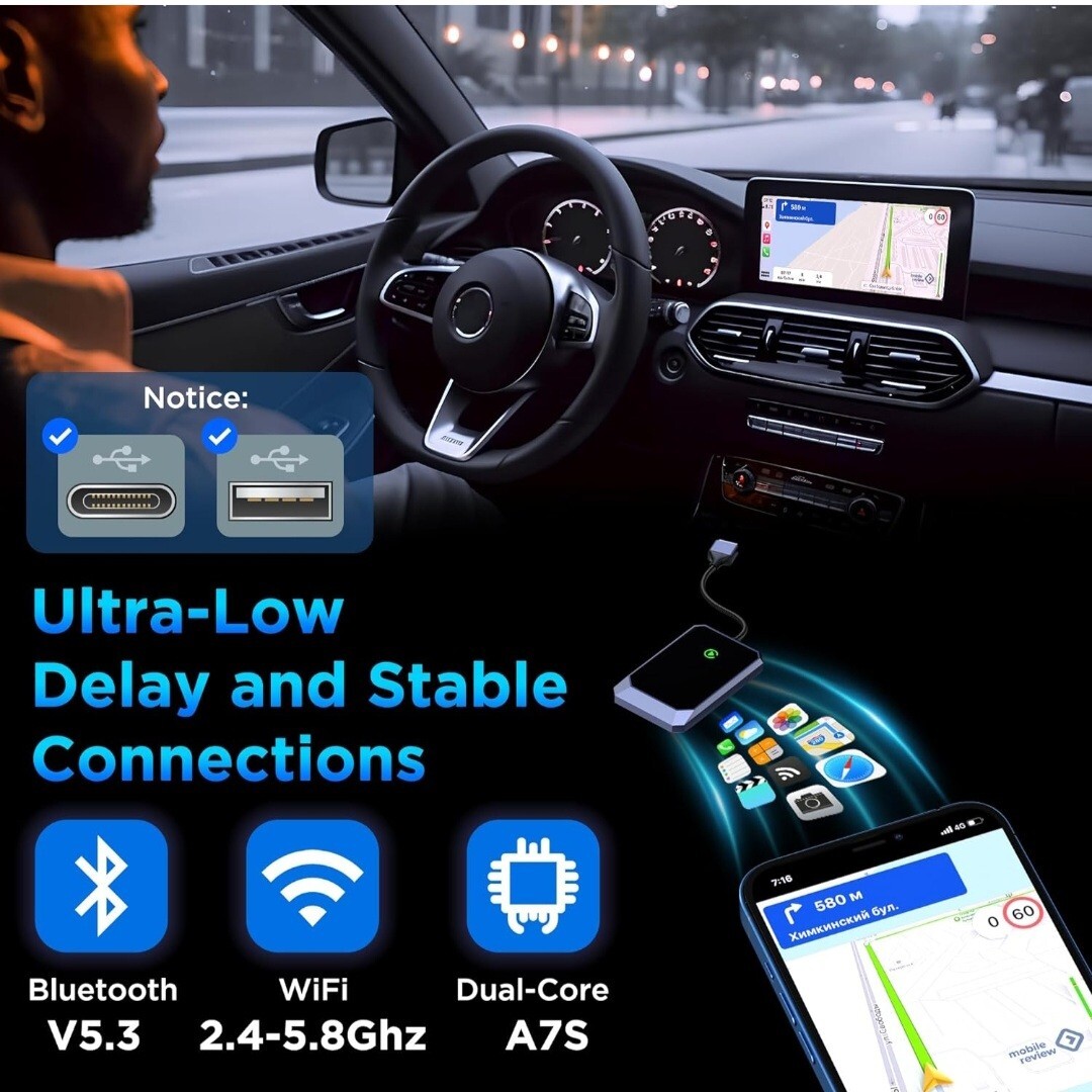 Wireless Carplay Adapter, Converts Wired to carplay adapter for...