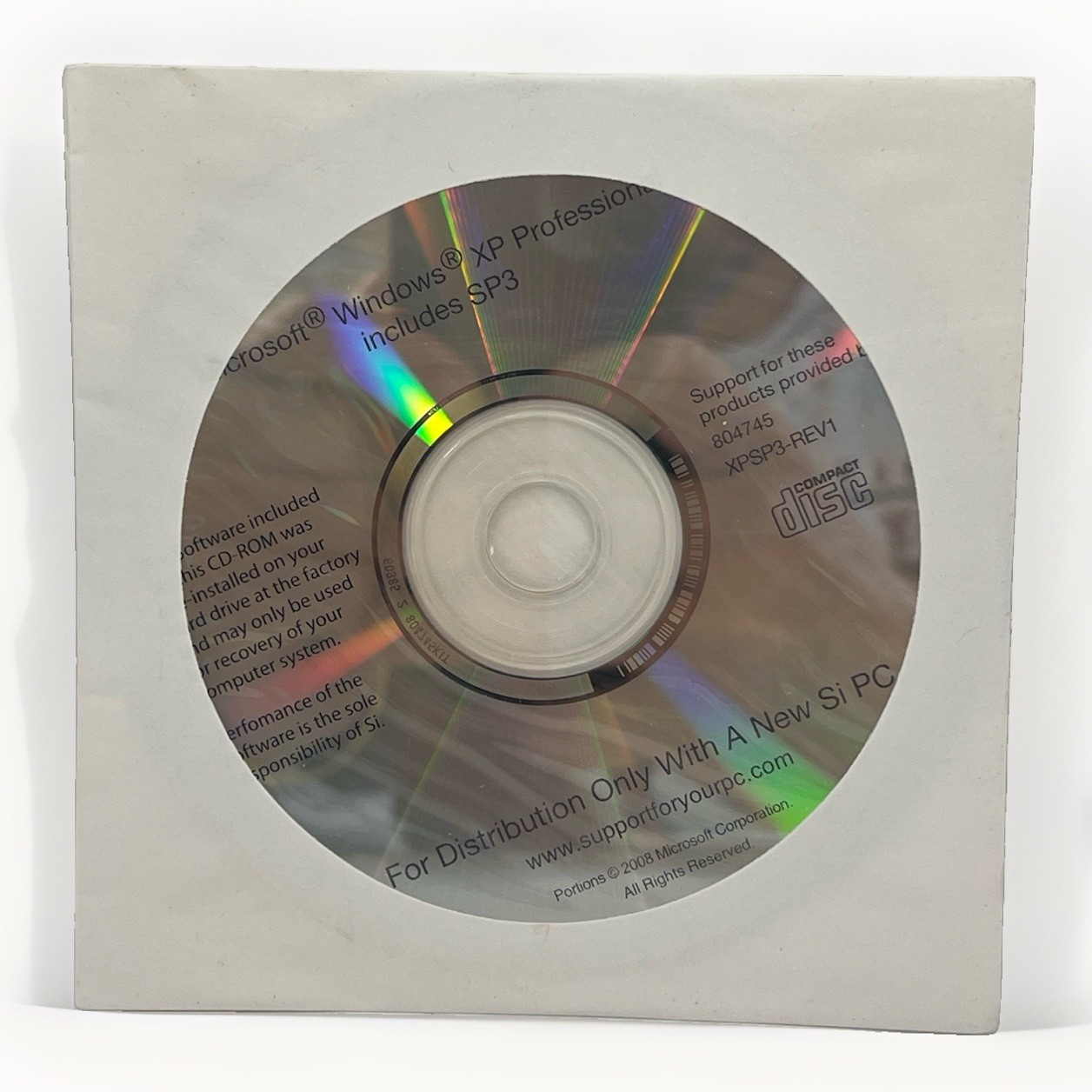Microsoft Windows XP Professional SP3 Recovery CD New Sealed OEM SI PC