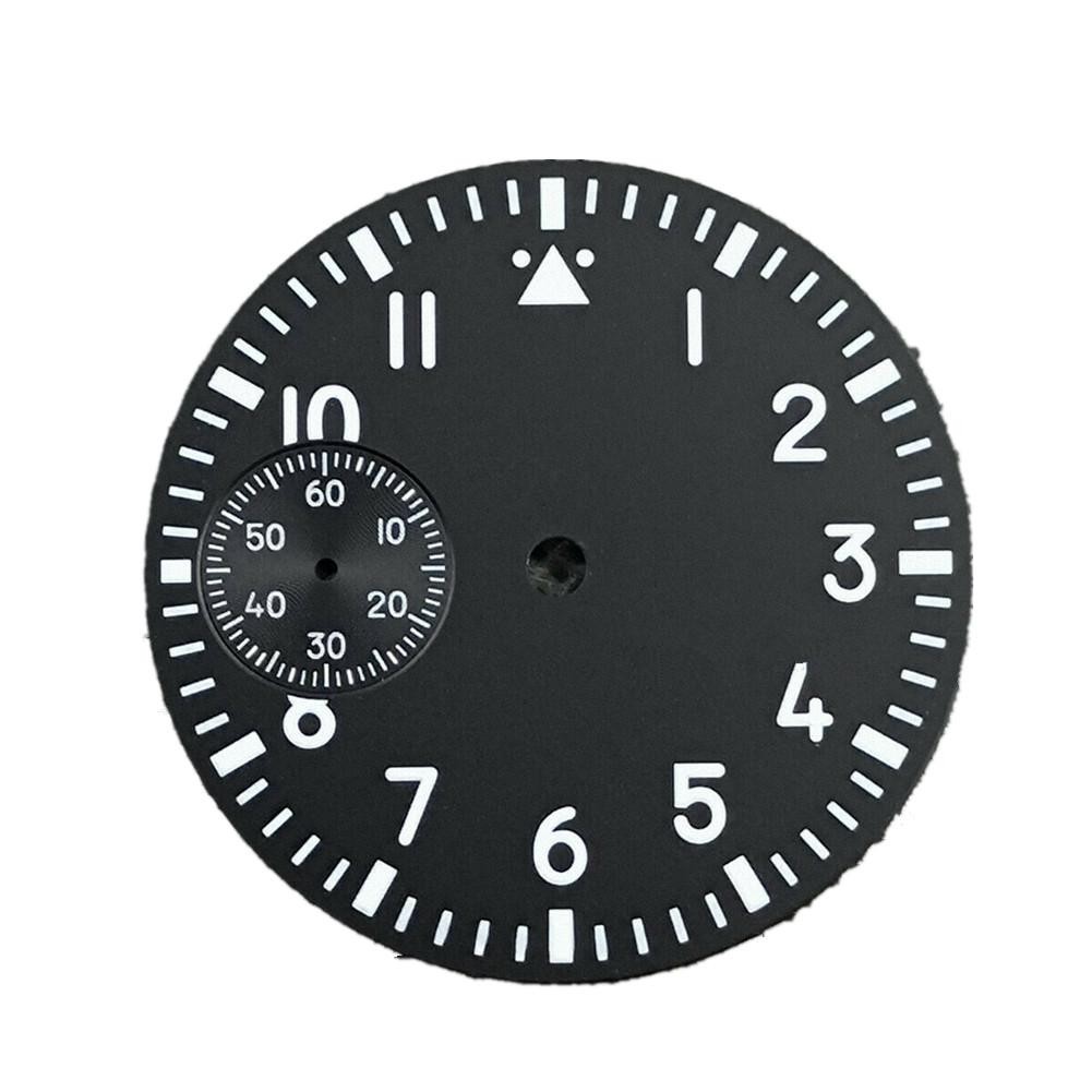 Black/White Green Luminous Watch Dial For Seagull ETA 6497 ST3600 Movement C