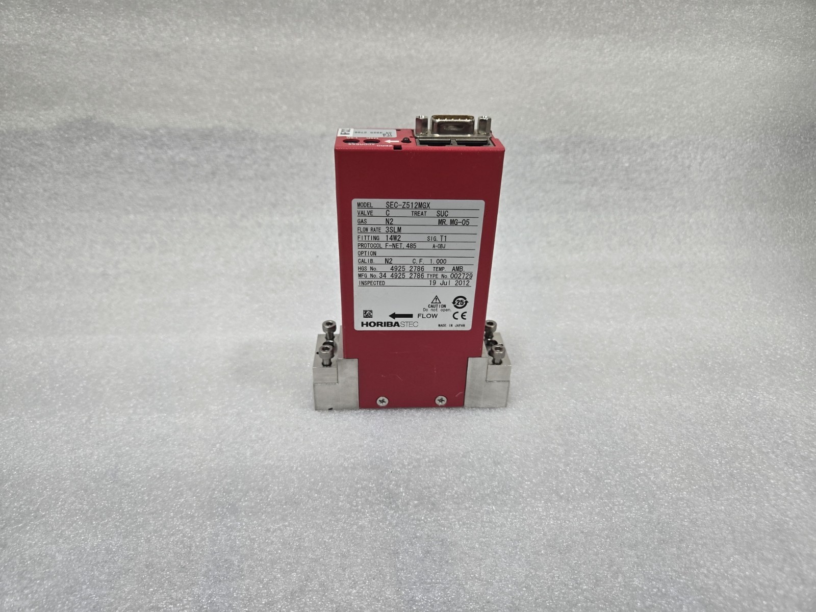 Horiba Stec MFC Mass Flow Controller SEC-Z512MGX MG-05