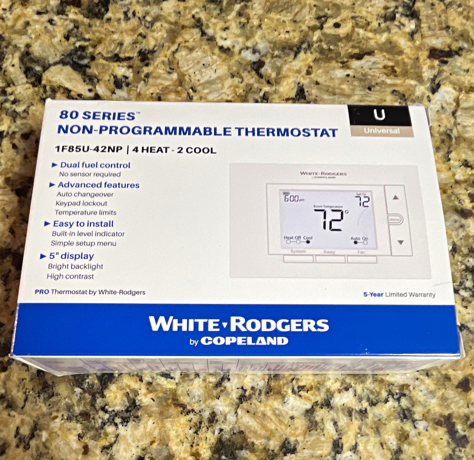 White-Rodgers 80 Series Non-Programmable 4H/2C Backlit