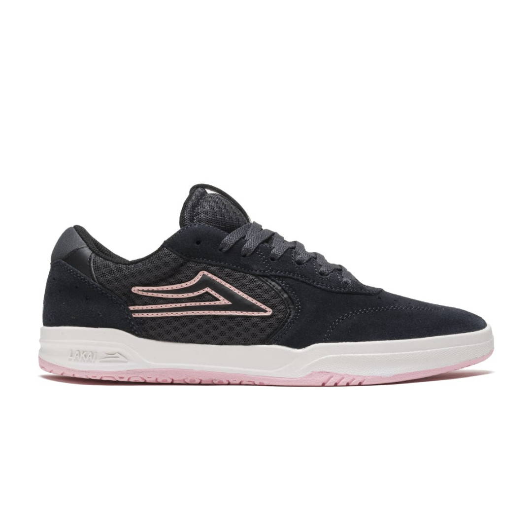 Size 9.5 Lakai Atlantic Charcoal / Pink Suede Skate Shoes