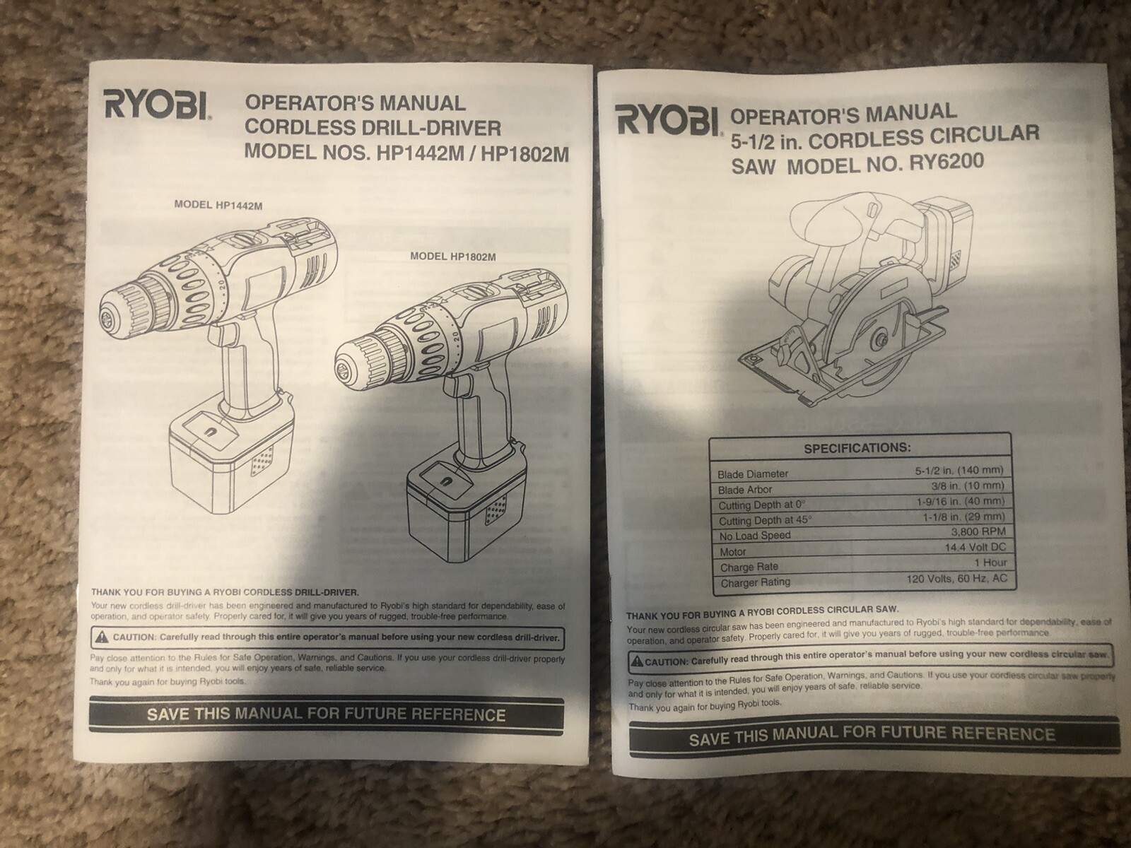 Ryobi 14.4volt drill saw combo, Used, No batteries