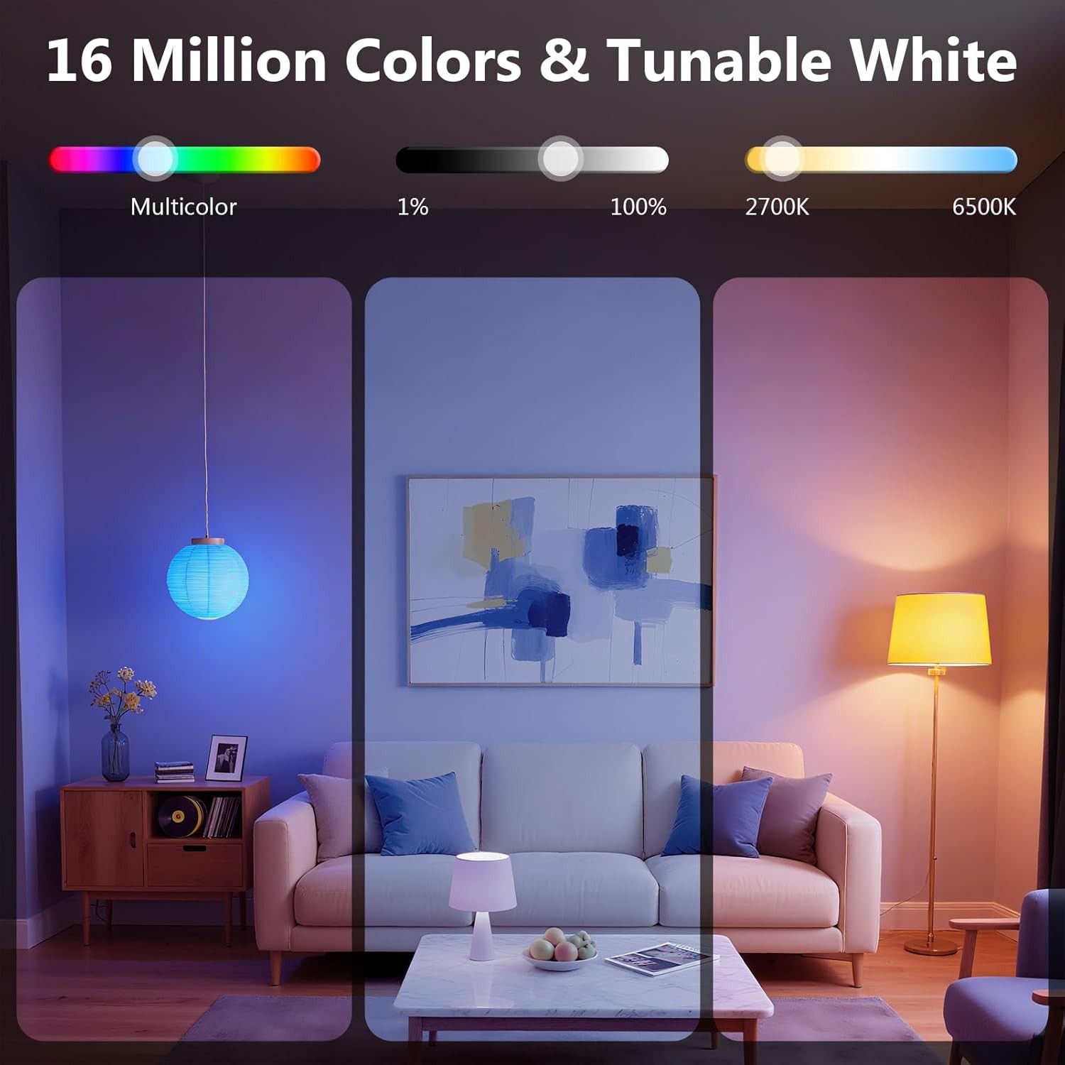 DAYBETTER Smart Light Bulbs, Smart Bulb Compatible with Alexa & Google Home, A19