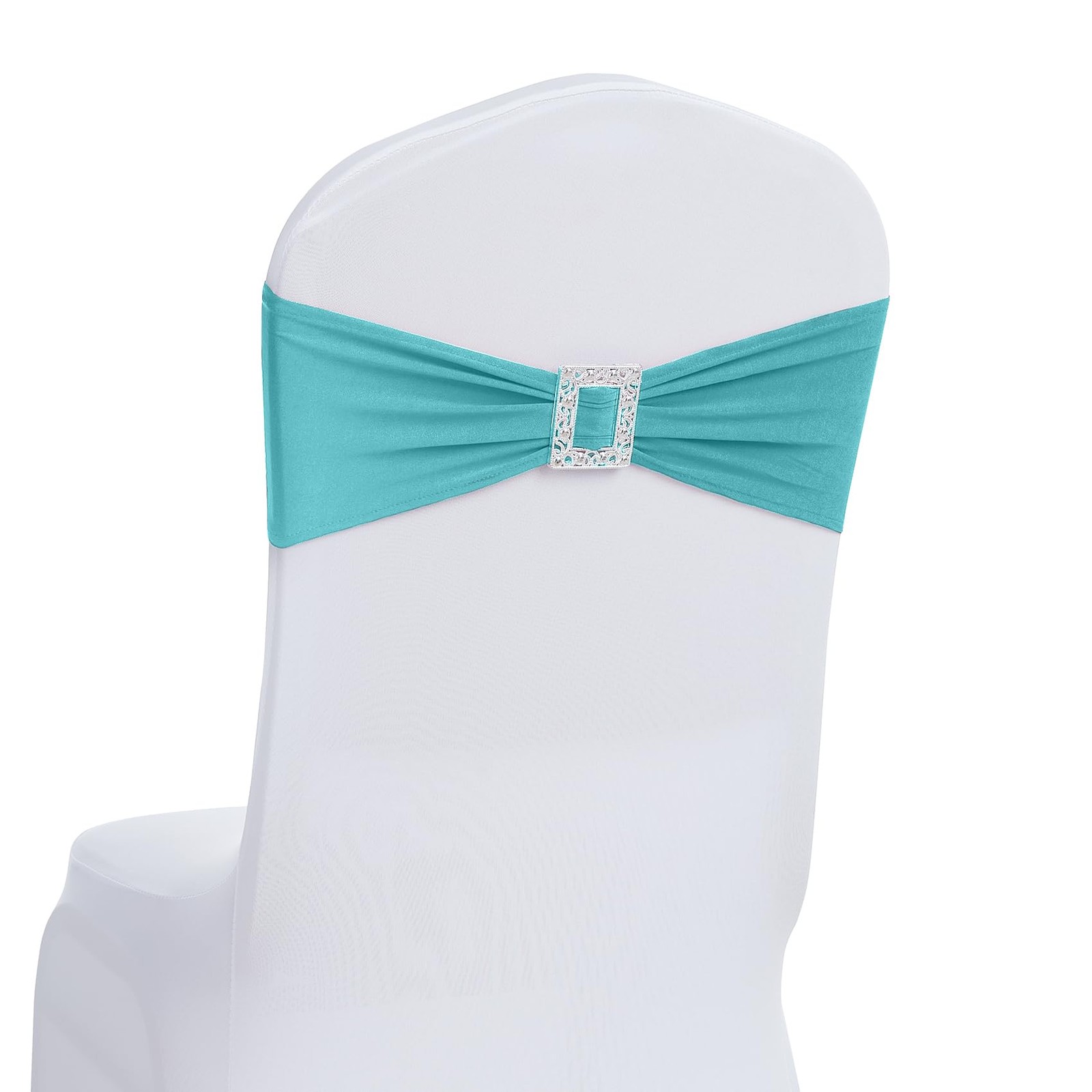 Joccun 60 PCS Spandex Chair Sashes Bows Stretch Cover Band Buckle Slipcover