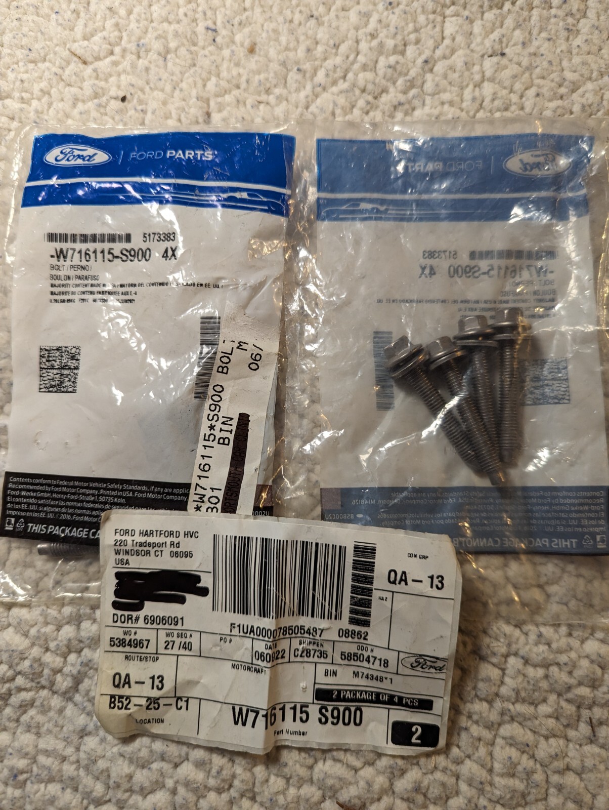 OEM Ford W716115-S900 Intake Bolts (8 Pack) 2017 - 23
