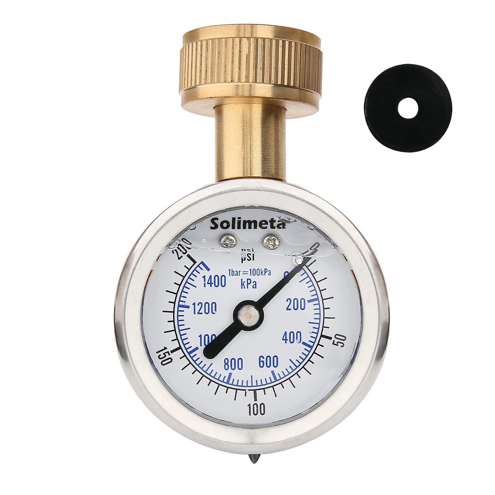 2" Glycerine Filled Stainless Steel Water Pressure Test Gauge, 0-200 psi/kpa,...