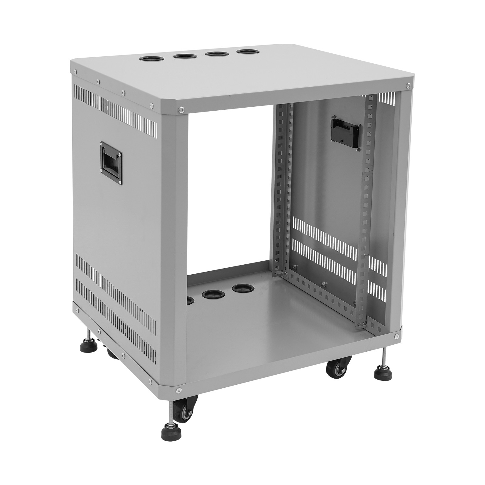 12U Network&Stereo Rack, Rolling Server Rack Open Cabinet with Caster Wheels