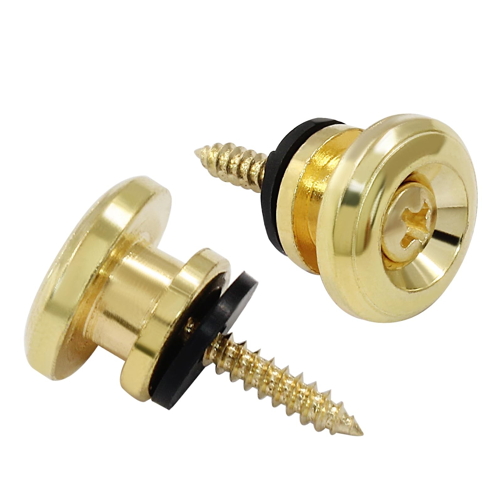 Piutouyar 2 Pack Metal Guitar Strap Locks, Gold Mushroom Style 2 Pcs,