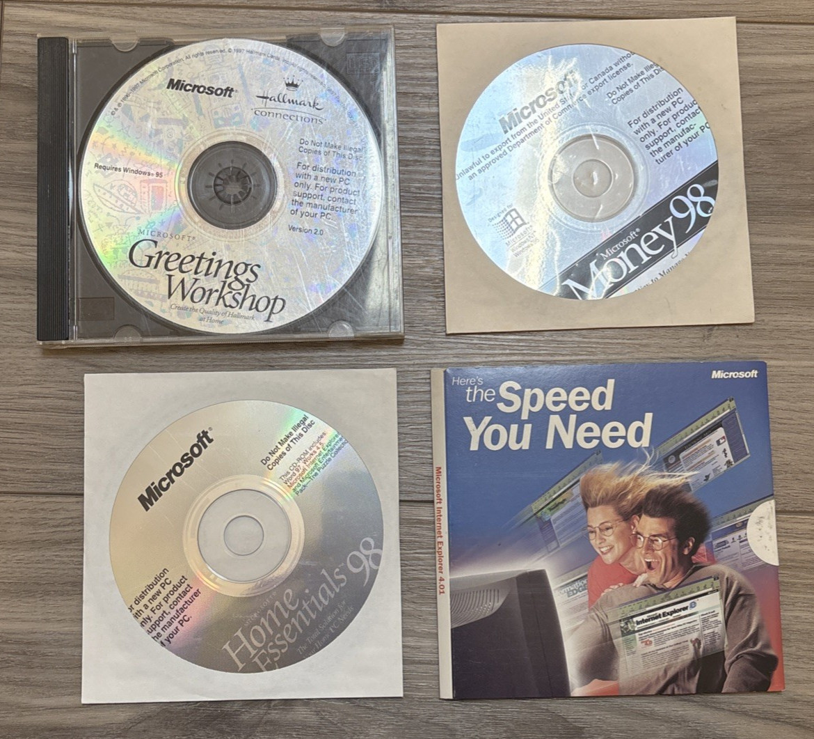 Vintage Microsoft CD Lot - Money 98 Home Essentials Explorer Workshop PC Disc
