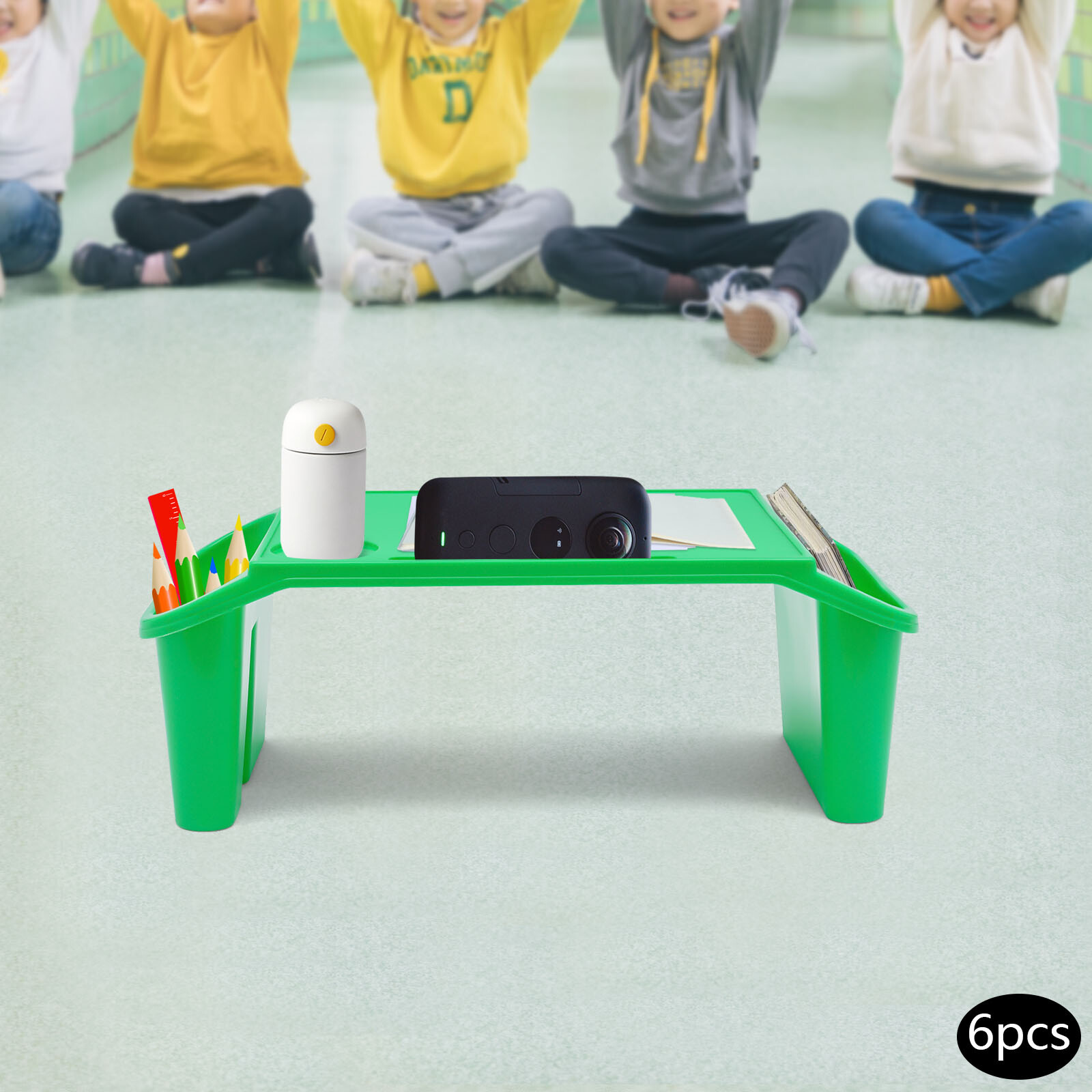 6 Pcs Kids Lap Desk Rectangular Desk Tray for Writing Eating Game Classroom USA