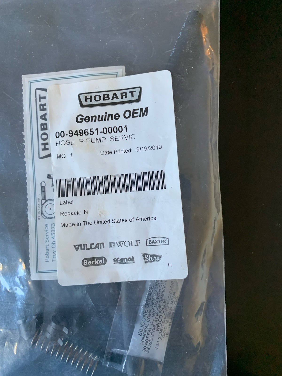 Hobart Welco Pump Squeeze Tube