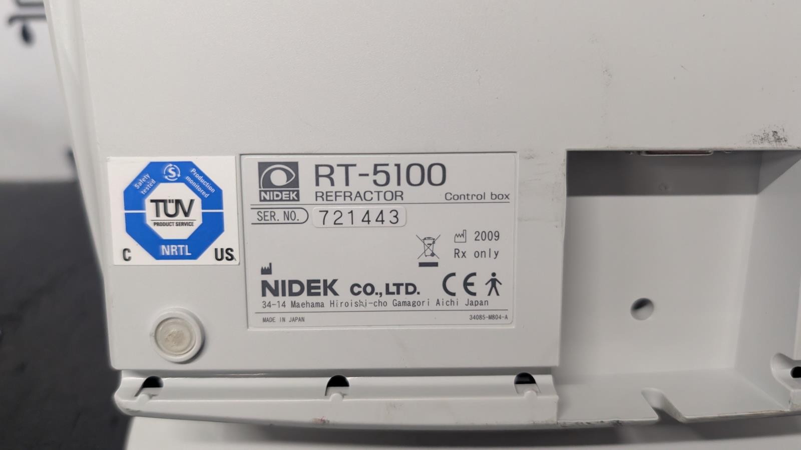 Nidek RT-5100 Refractor Controller - Control Box Only