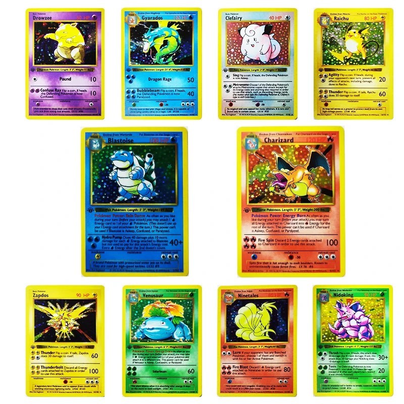 1996 1st Edition Set Charizard Venusaur Blastoise 25th Anniversary Cards..