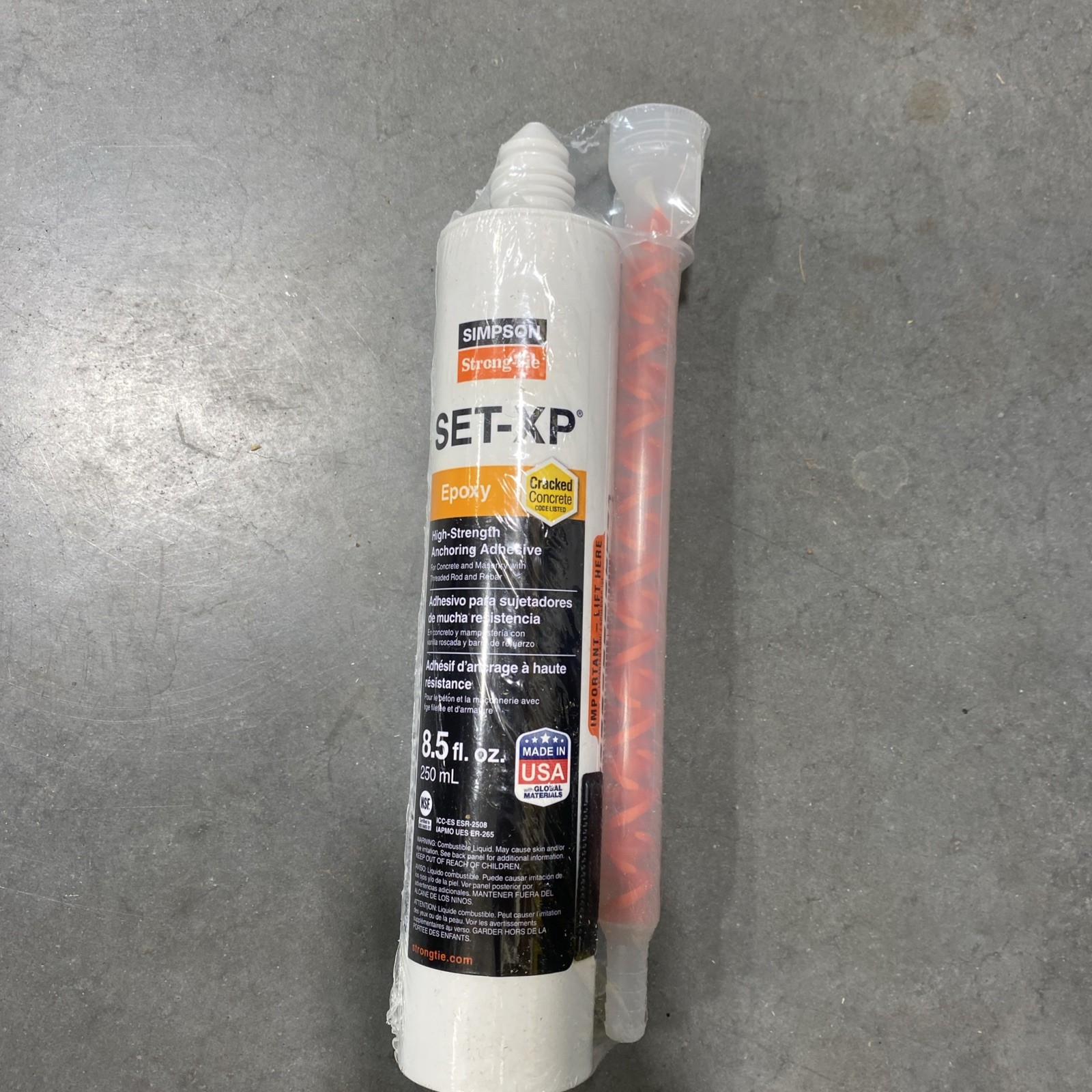 SET-XP 8.5oz High-Strength Epoxy Adhesive Cartridge with 1 Nozzle 5/2025