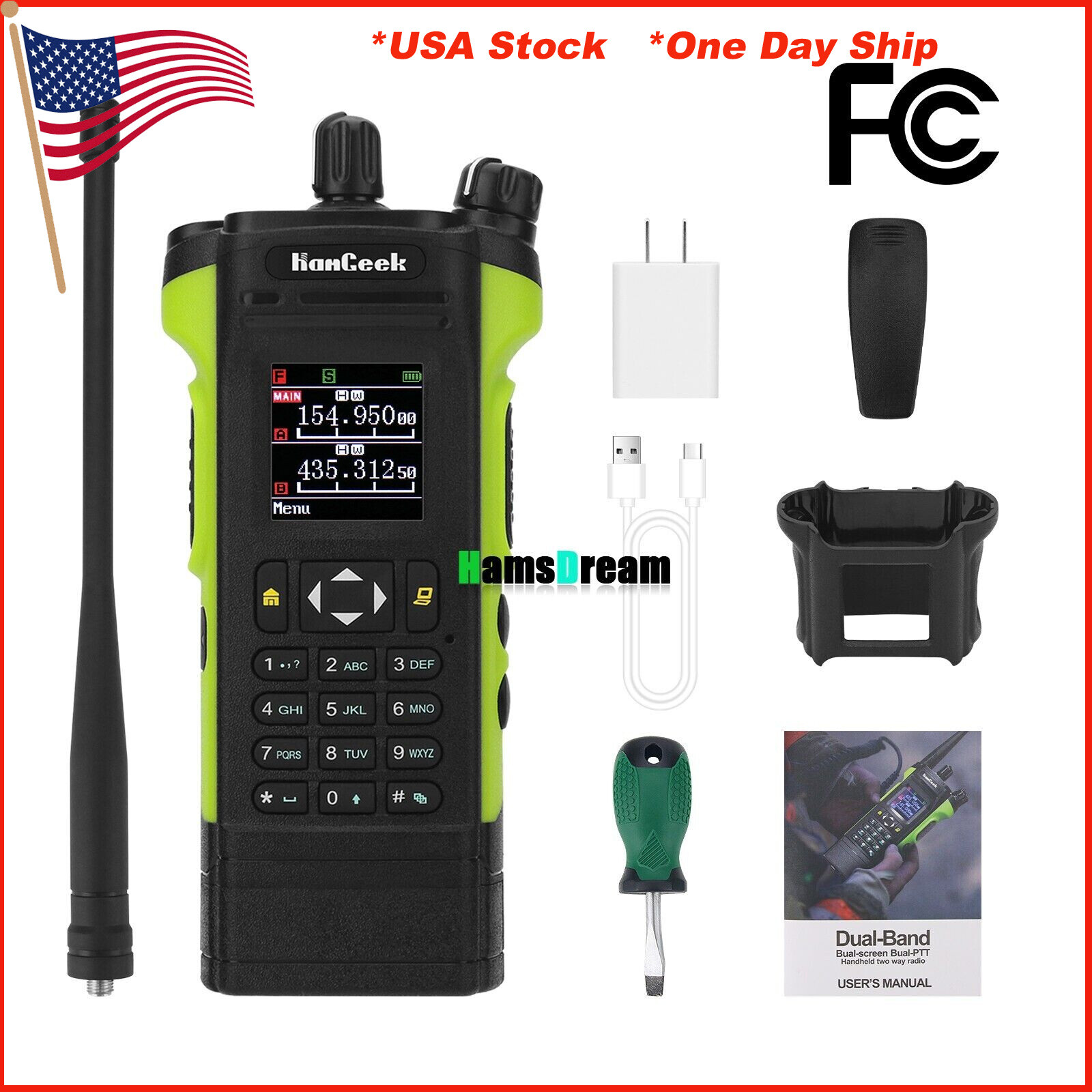 HAMGEEK APX-8000 12W VHF UHF Radio Walkie Talkie with Dual PTT Duplex Mode#USA