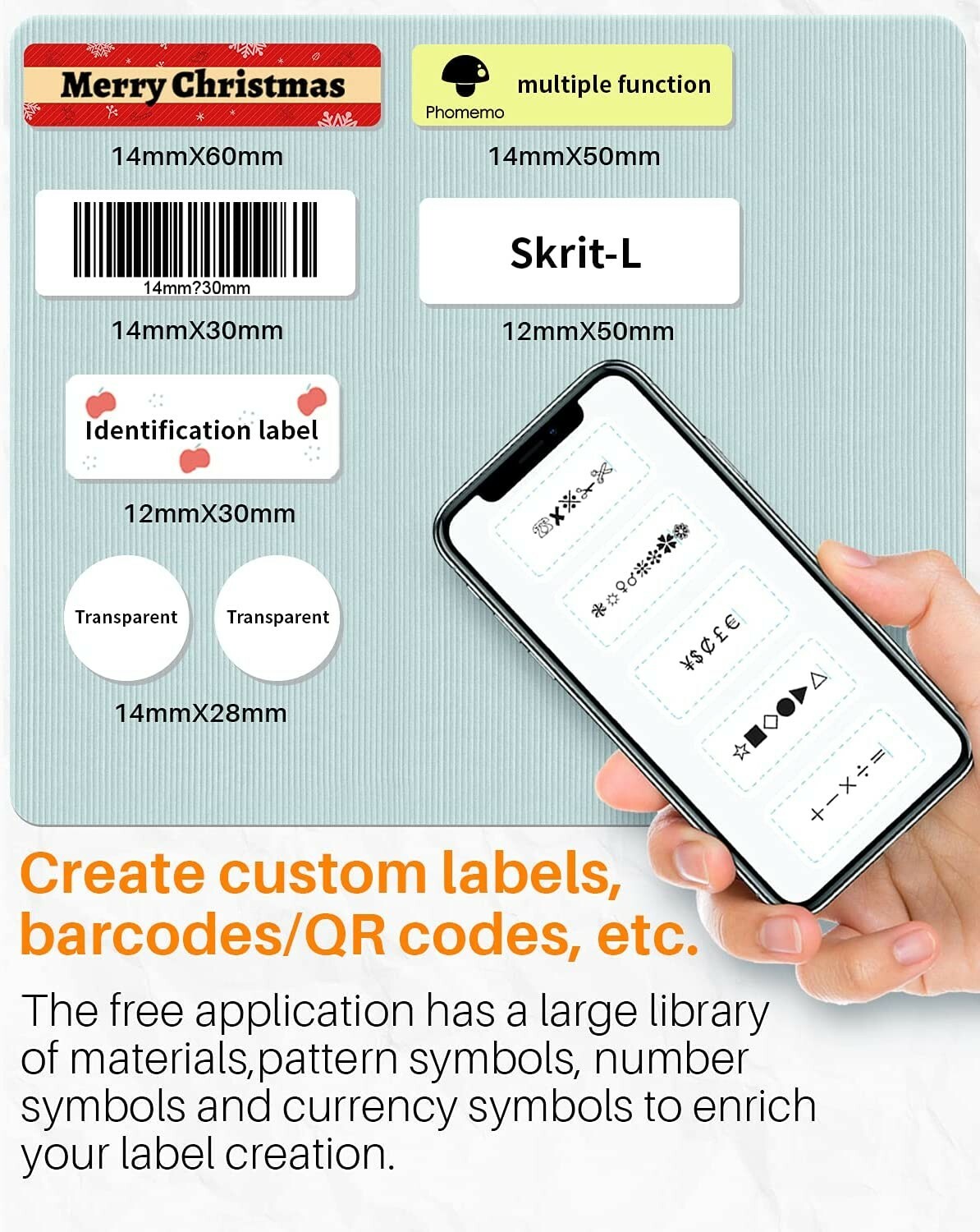 Phomemo D30 Mini Cute Bluetooth Label Maker Sticker Inkless Printer Machine