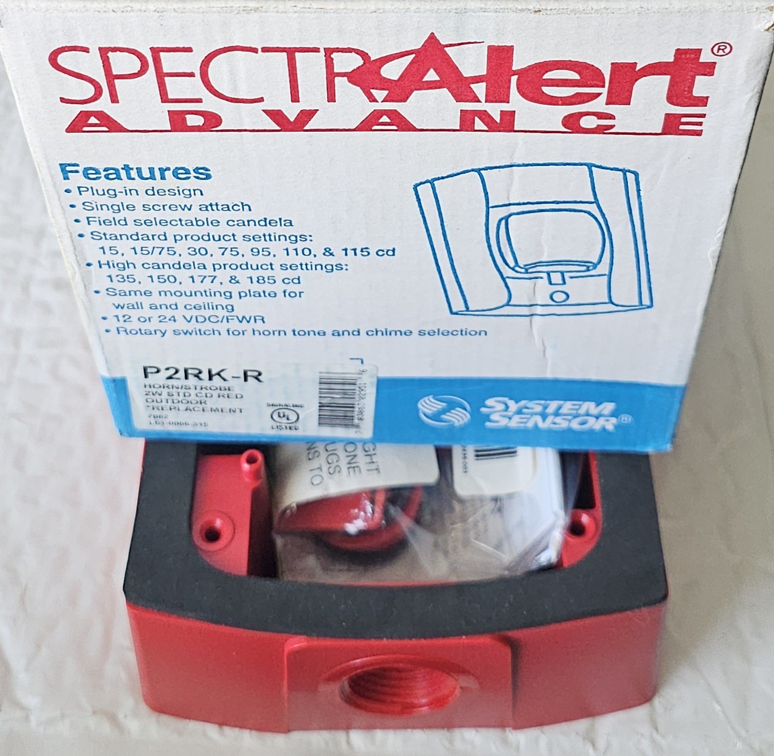 System Sensor P2RK-R Replacement Horn Strobe with New Back Bock(and accessories)