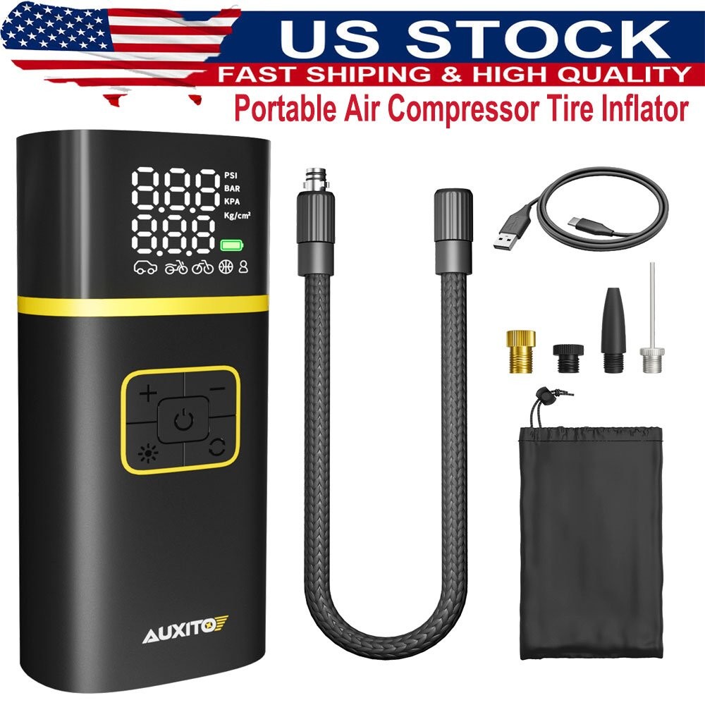 AUXITO Universal Portable Air Compressor Tire Inflator Air Pump 150PSI 5200mAh