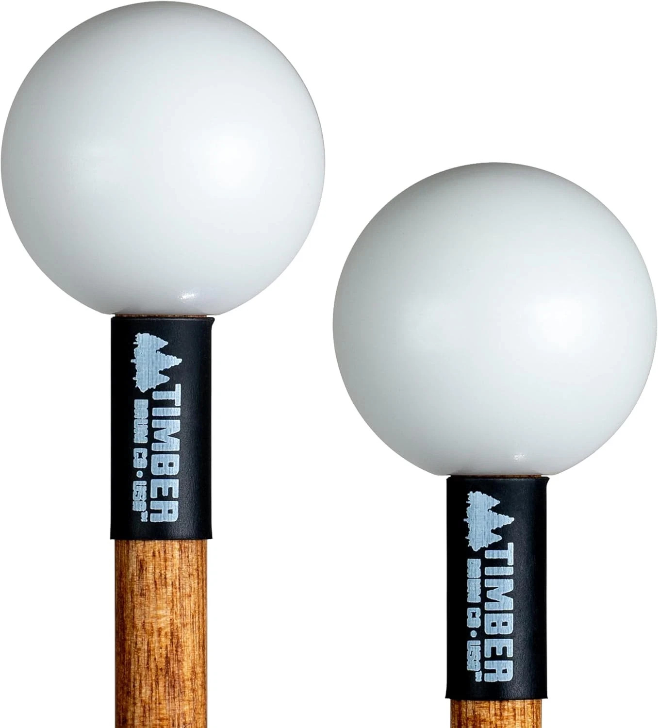 Timber Drum Co. Percussion Bell Mallets — MADE IN Single Pair, Hard Poly