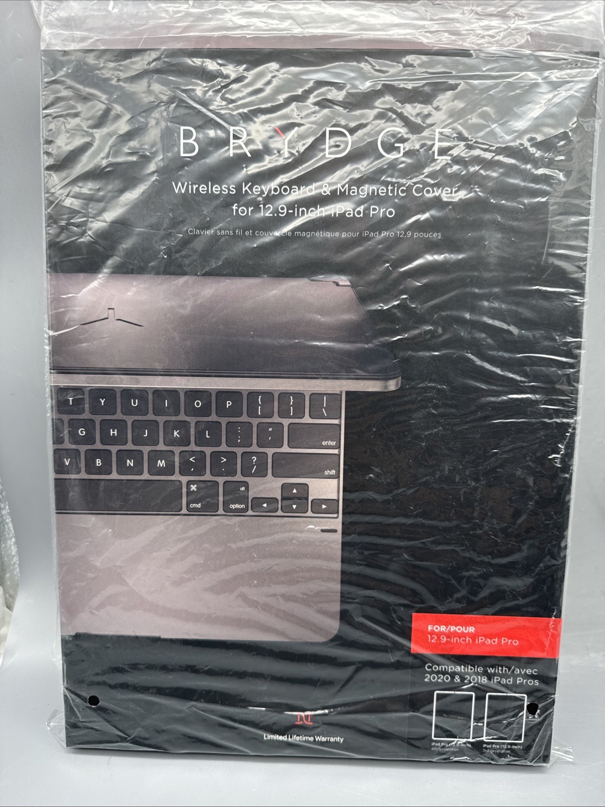 Brydge Wireless Bluetooth Keyboard W/ Backlit Keys for iPad 12.9” Pro 3rd or 4th