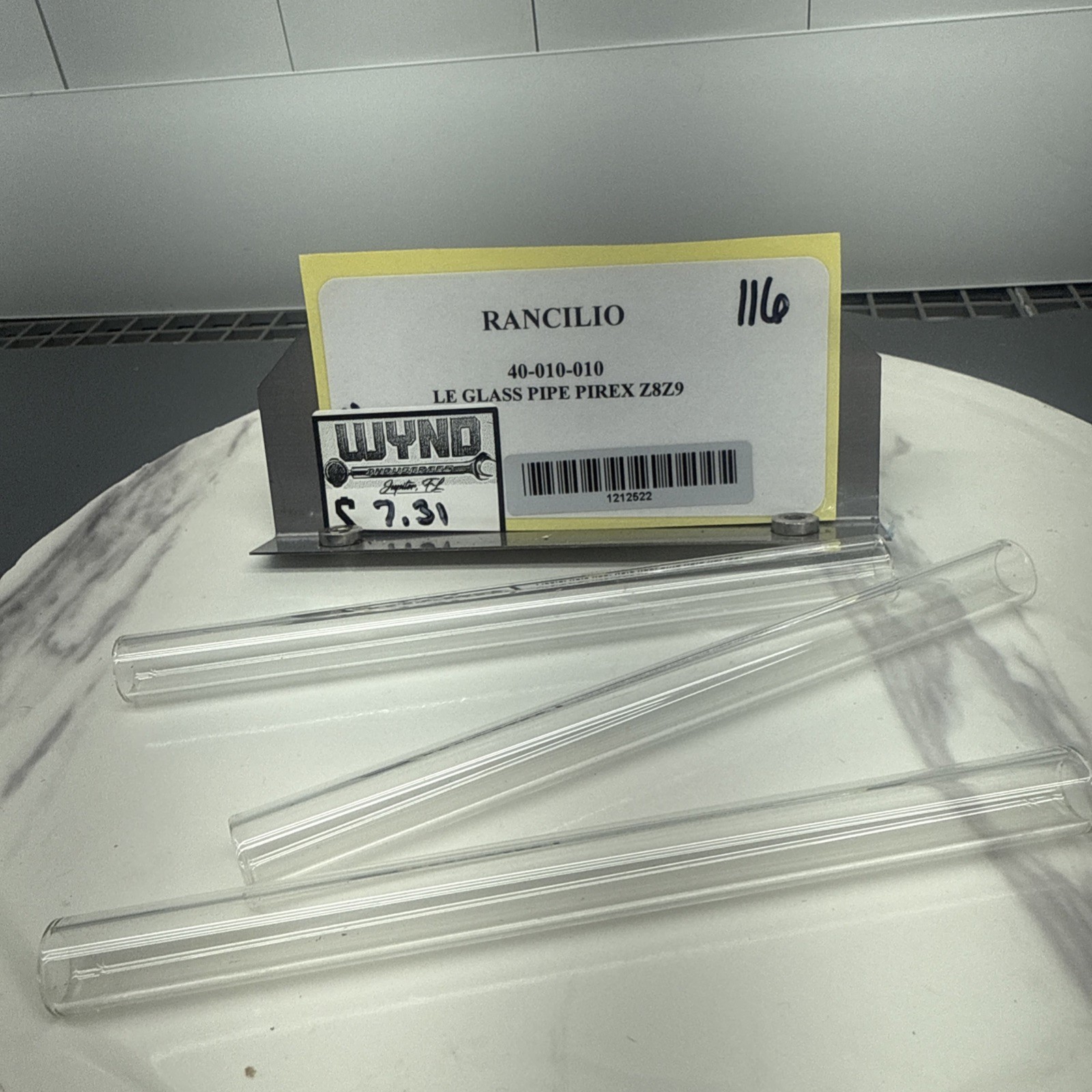 (NEW) Rancilio LE Glass Pipe Pirex Z8+Z9 Part # 40010010