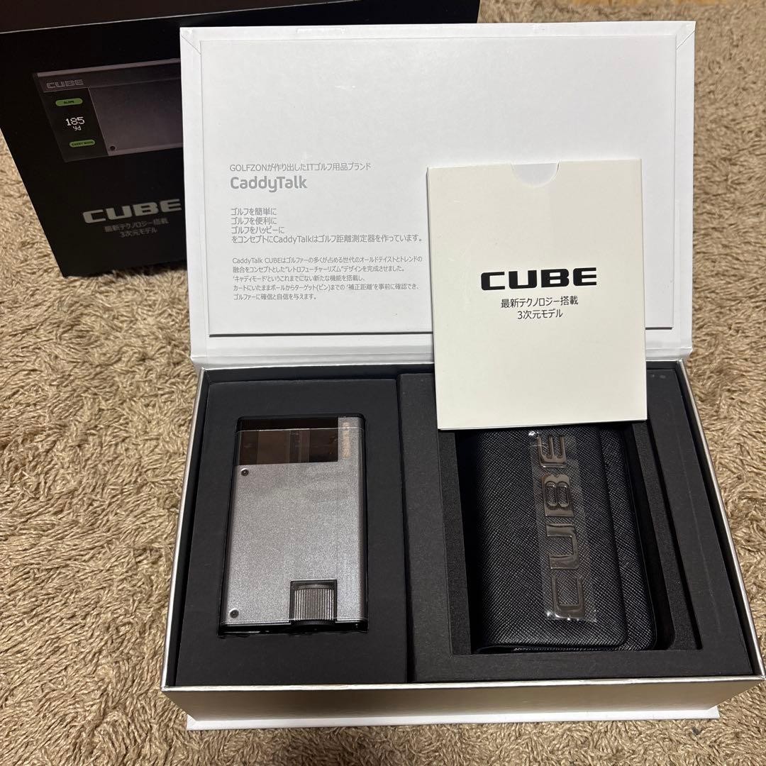 CaddyTalk CUBE Golf Laser Rangefinder Silver Used with Manual